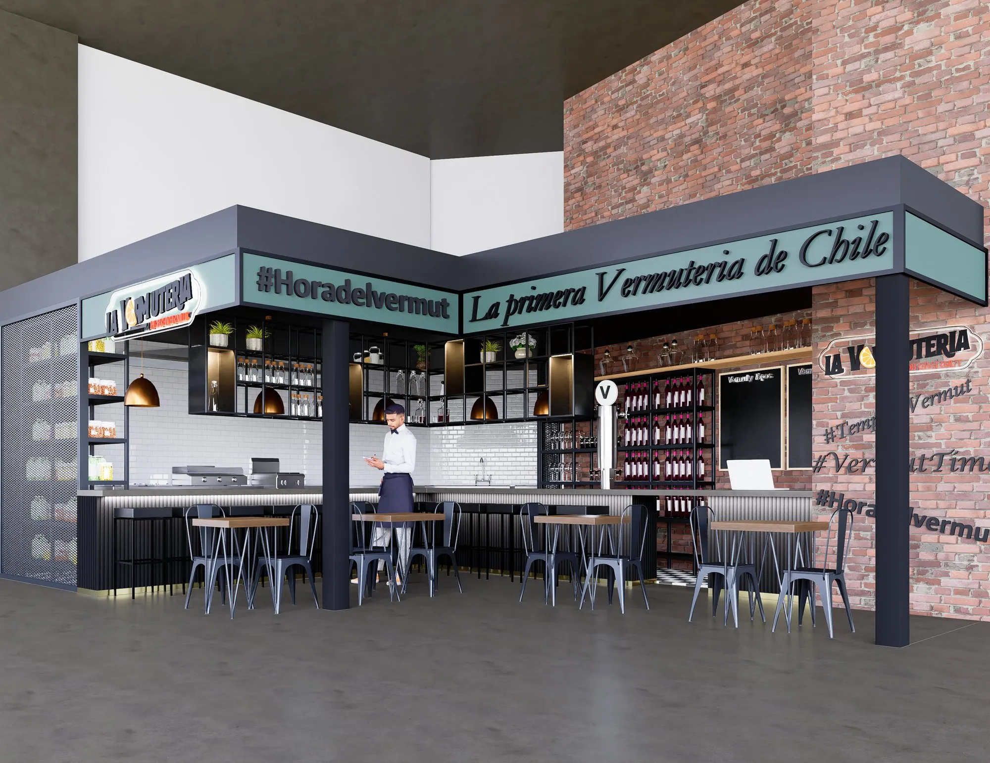 Render arquitectónico Vermuteria · Moreno·Sosa