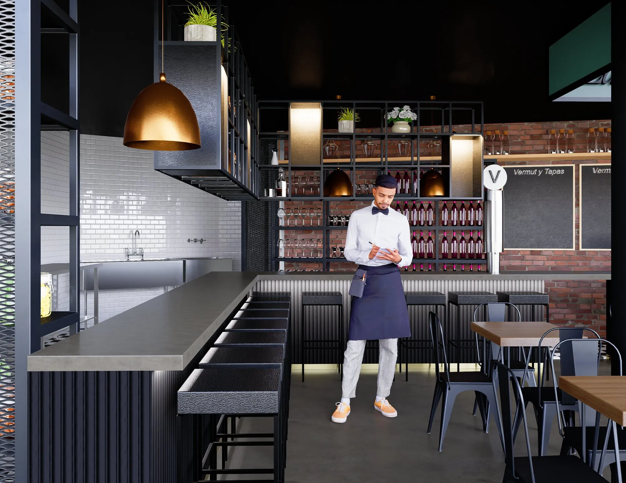 Render arquitectónico Vermuteria · Moreno·Sosa